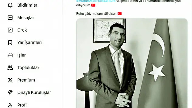 Siirt Valisi'nden Şehit Muhammed Fatih Safitürk İle İlgili Paylaşım