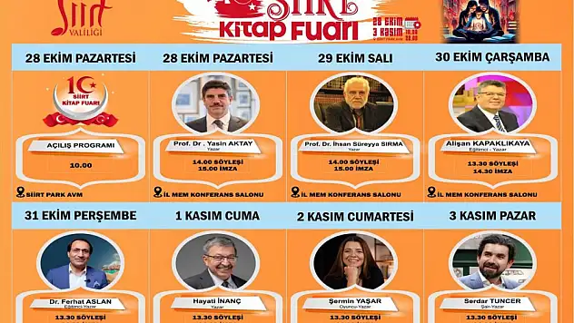 Siirtlilerin Heyecanla Beklediği '10. Siirt Geleneksel Kitap Fuarı' 28 Ekim'de Başlıyor!