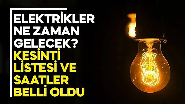 Siirt'te Elektrik Kesintisi Yaşanacak İlçeler Açıklandı
