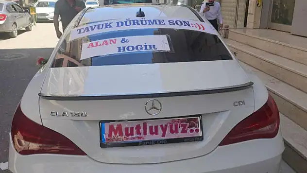 Siirt'te Gelin Arabasına Gülümseten Yazı