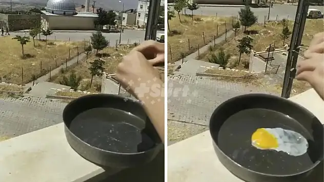 Siirt'te Güneşte Unutulan Tavada Yumurta Pişti!