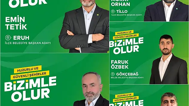 Siirt'te HÜDA PAR'ın İlçe ve Belde Belediye Başkan Adayları Belli Oldu