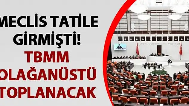 Tatilde Olan TBMM 15 Ağustos'ta Olağanüstü Toplanacak!
