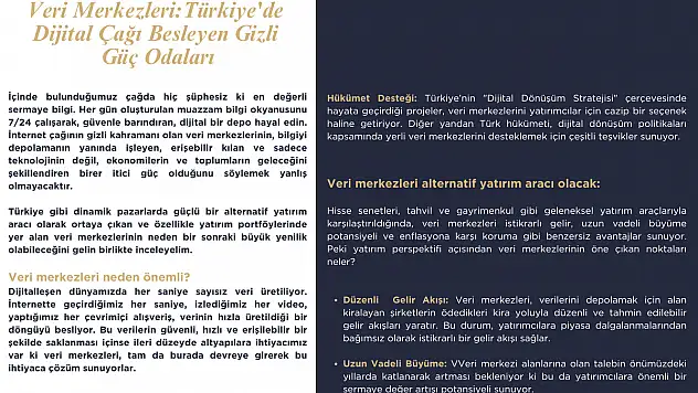 Türkiye'de Dijital Çağı Besleyen Gizli Güç Odaları: Veri Merkezleri