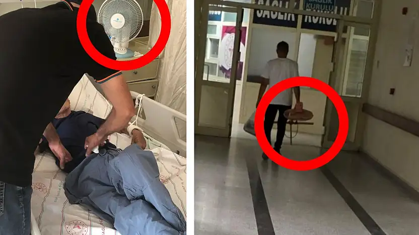 Siirt Eğitim ve Araştırma Hastanesi'nde Klima Sorunu: Hastalar Pervaneyle Serinlemeye Çalışıyor