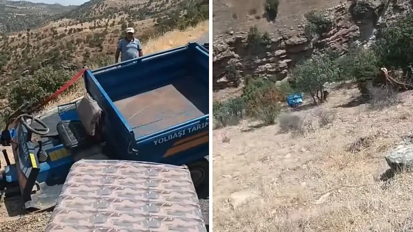 Siirt'in Pervari İlçesinde Patpat Şarampole Devrildi, Sürücü Yaralanmadan Kurtuldu