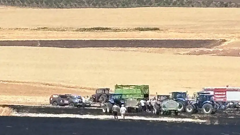 Siirt'te Hasat Sırasında Yangın: 4 Dönüm Buğday Tarlası Yandı